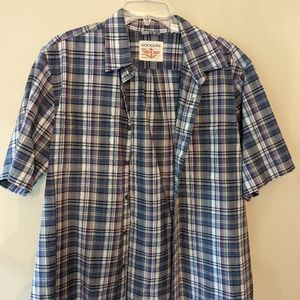 👍Dockers Men's Shirt Plaid Sleeveless L/ G    100% Cotton